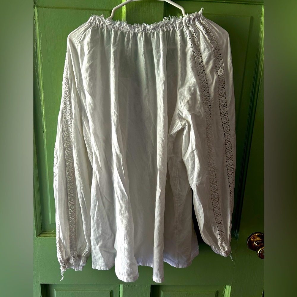 Sundance White Long Sleeve Top with Lace Detail - Picture 6 of 9